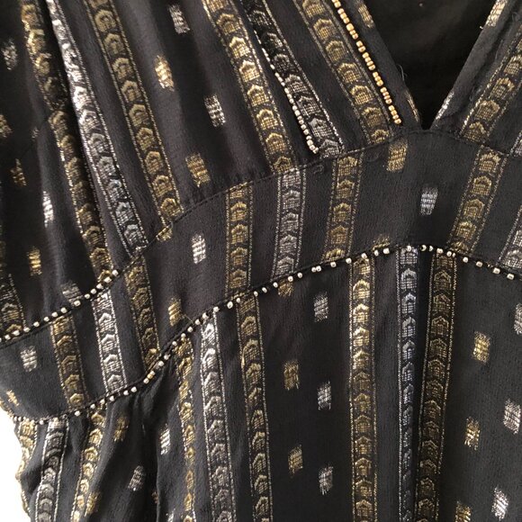 Anthropologie Endora Women’s Black Midi Dress Size 8 Sleeveless Bohemian - Picture 4 of 11